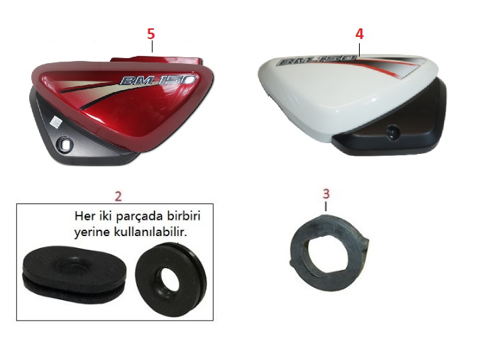 BAJAJ BOXER YAN PANEL LASTİĞİ  (OVAL) - Görsel 2